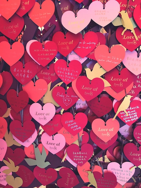Disparo de fotograma completo de forma de corazón