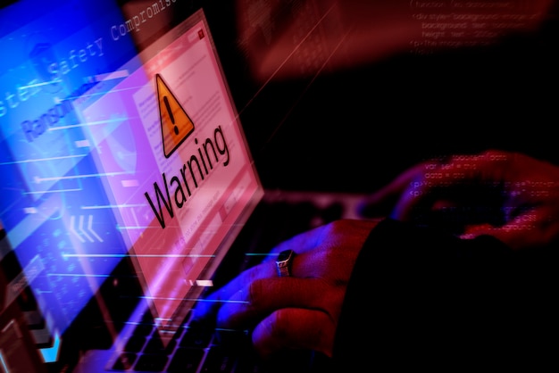 Disparo de piratería informática diversa