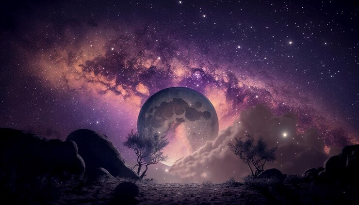 Disparo vertical del nacimiento mágico de una galaxia.