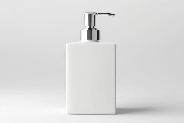 Dispensador de jabón blanco sobre un fondo blanco sobre una superficie blanca o clara PNG Fondo transparente