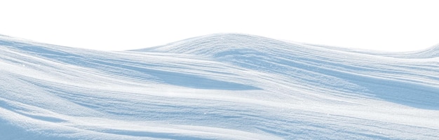 Foto dispersión de nieve aislada sobre fondo blanco textura de nieve blanca y limpia formato de bandera