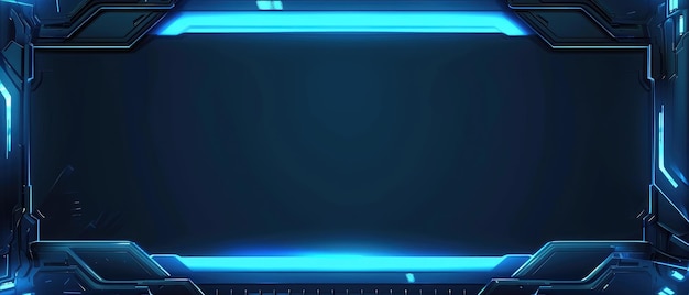 Display de interface holográfica azul futurista