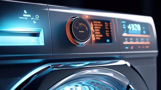 Display digital de máquina de lavar moderna