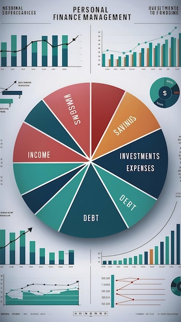 Disposición de elementos financieros y gráfico.