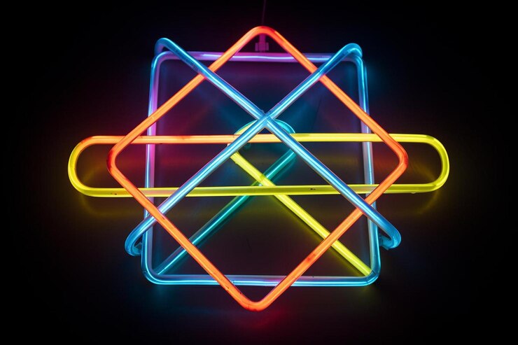 Foto disposición geométrica de los cables de neón