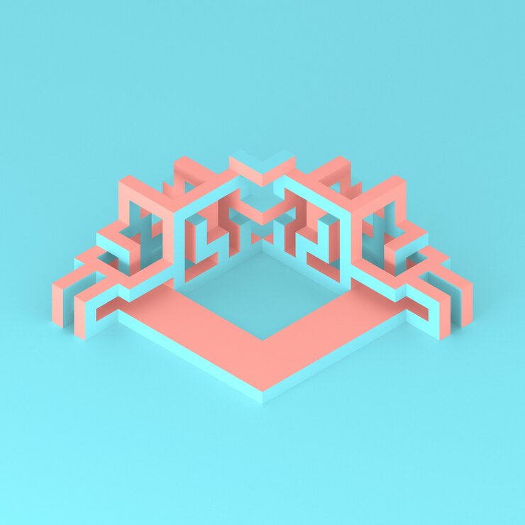 Foto disposición isométrica abstracta de una ilustración 3d cubo en expansión