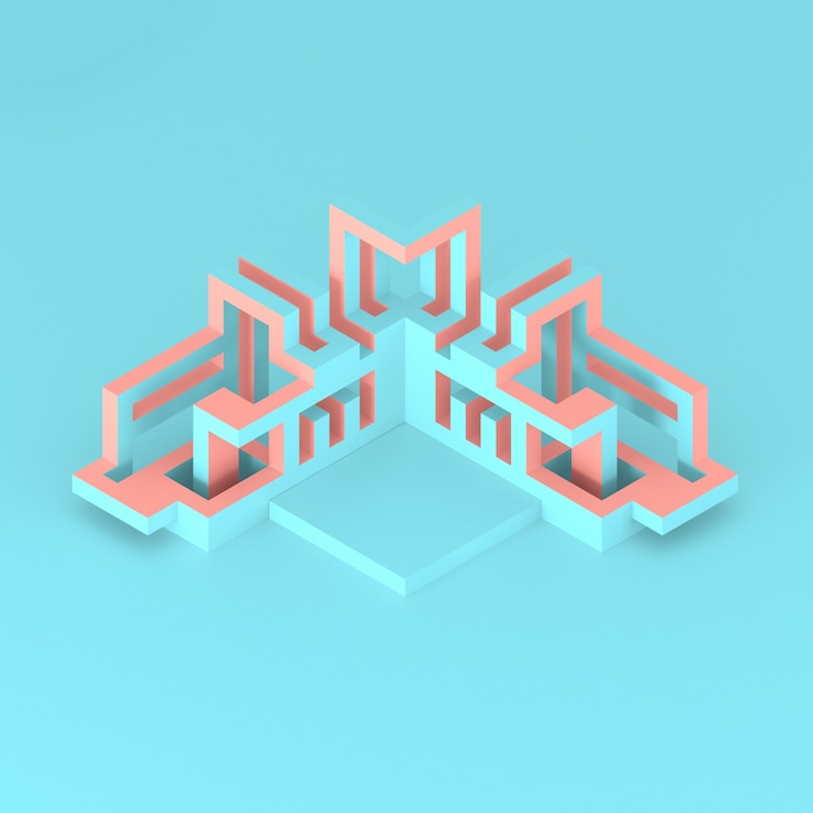 Foto disposición isométrica abstracta de una ilustración 3d cubo en expansión