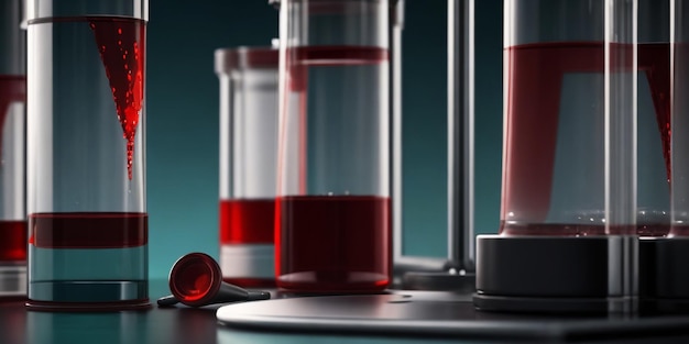 disposición de muestras de sangre en el laboratorio