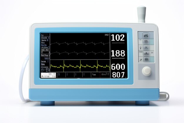 Dispositivo aislado de seguimiento visual de la salud en fondo blanco IA generativa