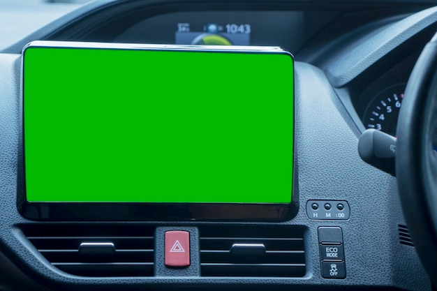 Dispositivo de navegação com tela verde em branco