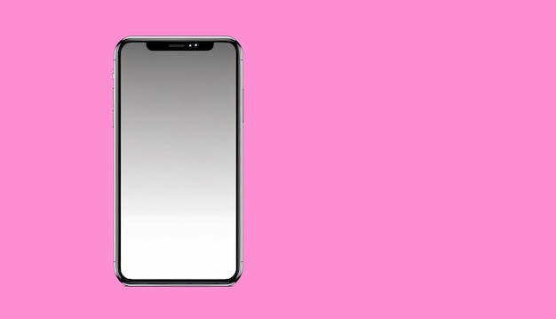 Dispositivo essencial para todos os dias Celular com tela em branco para colocar texto em fundo rosa IA generativa