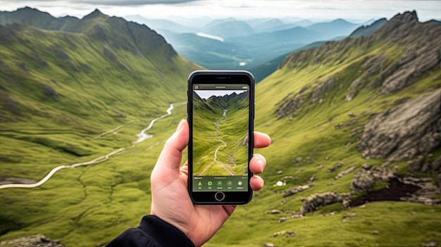 Dispositivo GPS para escapadas todoterreno que combina la tecnología moderna con la sed de exploración para aventurarse en la naturaleza y descubrir los secretos de paisajes vírgenes Generado por IA