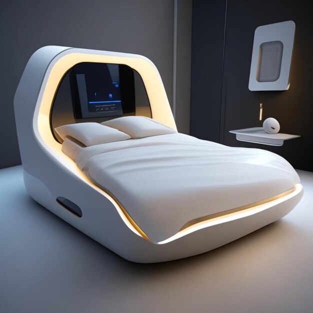 Dispositivo tecnológicamente avanzado para el dormitorio que destaca su forma elegante y aplicaciones prácticas