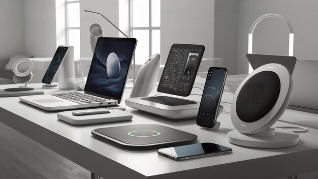 Dispositivos electrónicos en la mesa