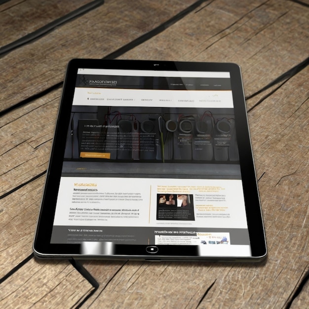 Los dispositivos generados digitalmente en el escritorio responden al diseño de sitios web frescos en la pantalla se componen de renderización 3D