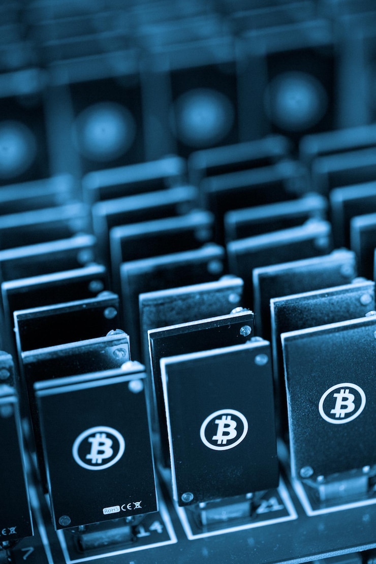 Foto dispositivos usb de minería de bitcoin en un concentrador usb grande.