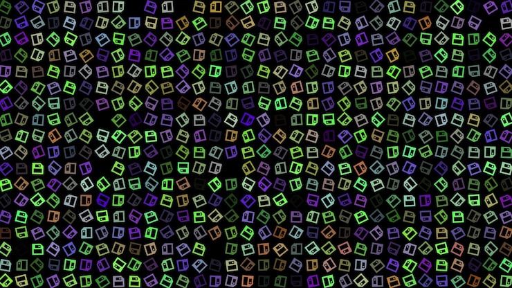 Foto disquete giratorio de color intermitente en bg negro fondo festivo abstracto para publicidad texto de felicitaciones animación de formas dinámicas planas creativas coloridas bg de negocios 3d render