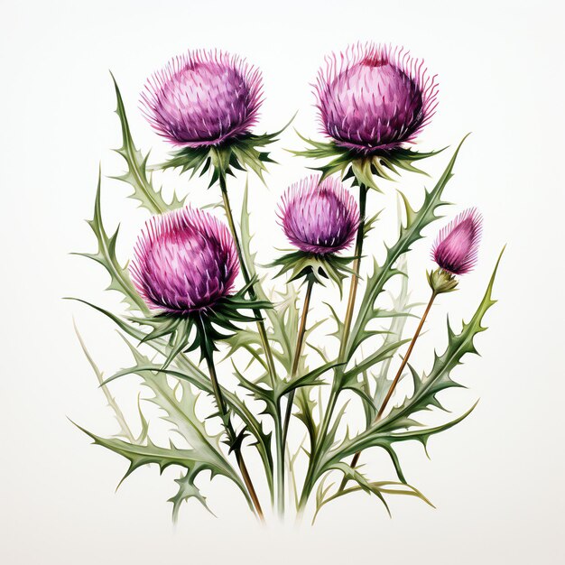 Distelblume Lila Blume Aquarell Clipart PNG