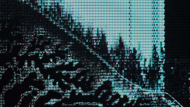 Distorsión de matriz fluida Glitch píxel iridiscente