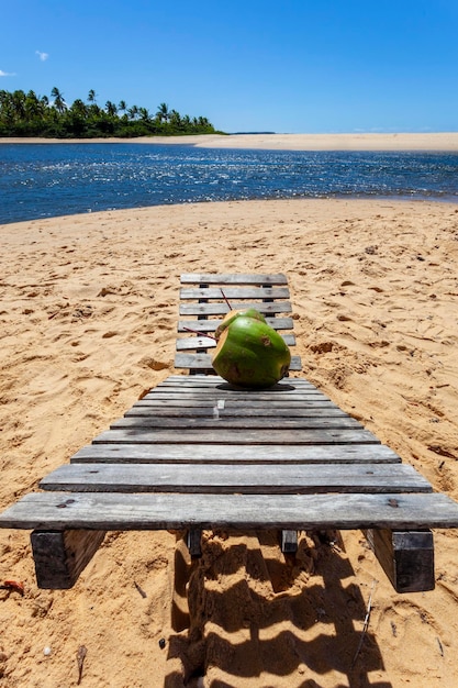 Distrito Caraiva del municipio brasileño de Porto Seguro en la costa del estado de Bahía