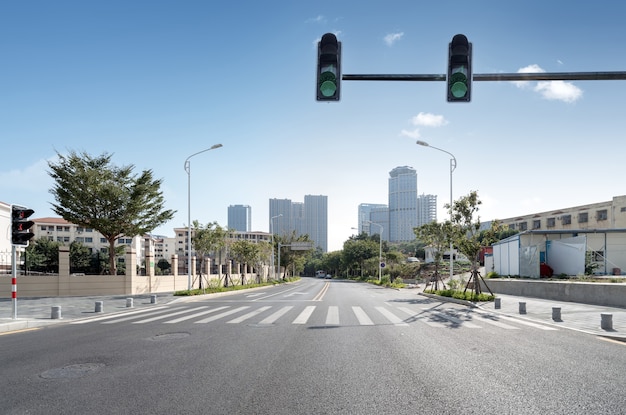 Foto distrito central de negocios, carreteras y rascacielos, xiamen