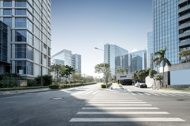 Distrito central de negocios, carreteras y rascacielos, Xiamen