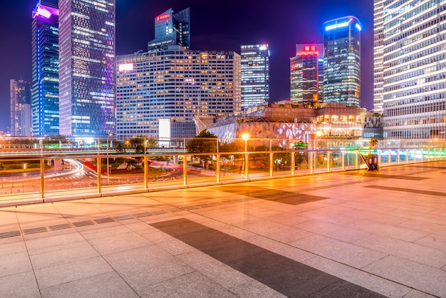 Distrito financiero de Shanghai Lujiazui Square Night