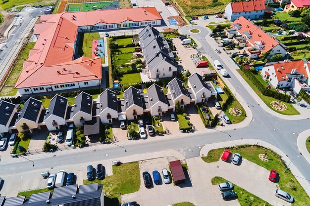 Foto distrito residencial moderno en europa vista aérea de la ciudad