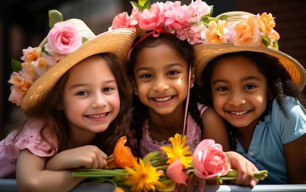 Diversa alegría hermosa celebración de la Pascua IA generativa