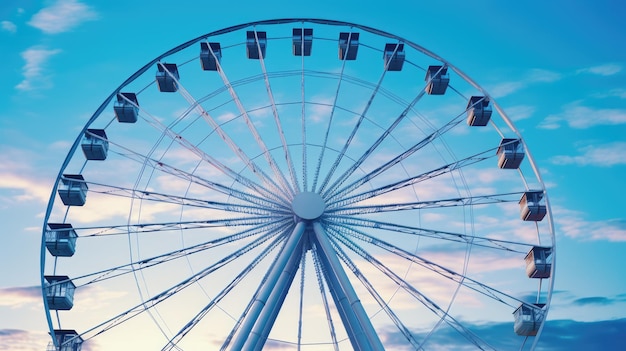 Foto diversão ao ar livre alegre roda da gira no parque de diversões