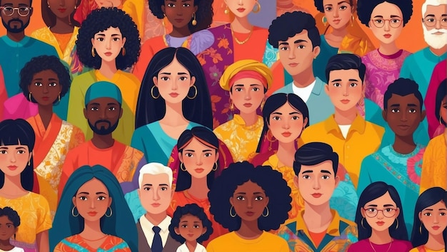 Diversas etnias personas de diferentes razas y géneros
