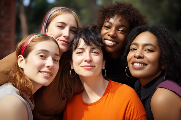 Diverse Freundinnen im Park