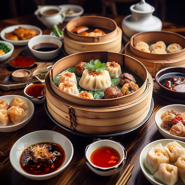 Diversidad de la cocina china Dim Sum Delight