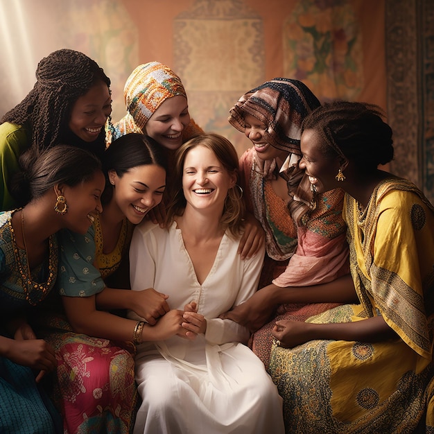 Foto la diversidad étnica es una celebración mundial de la unidad