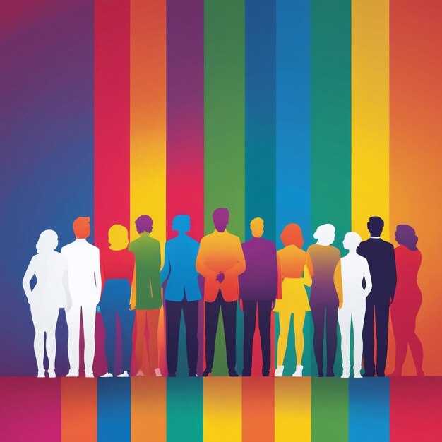 Foto diversidad de género silueta colorida ilustración