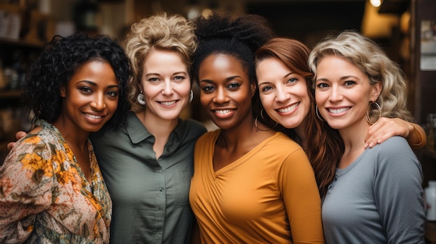 Foto diversidad de mujeres grupo de positividad corporal multiculturalidad femeninidad variedad