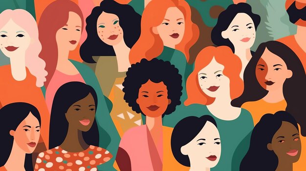 Diversidad mujeres multiétnicas mujeres de diferentes culturas y diferentes países