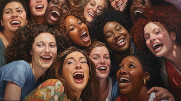 diversidad racial de las mujeres retrato dramático