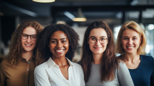 Foto diversidade étnica no trabalho com empregados felizes celebrando o sucesso dos negócios