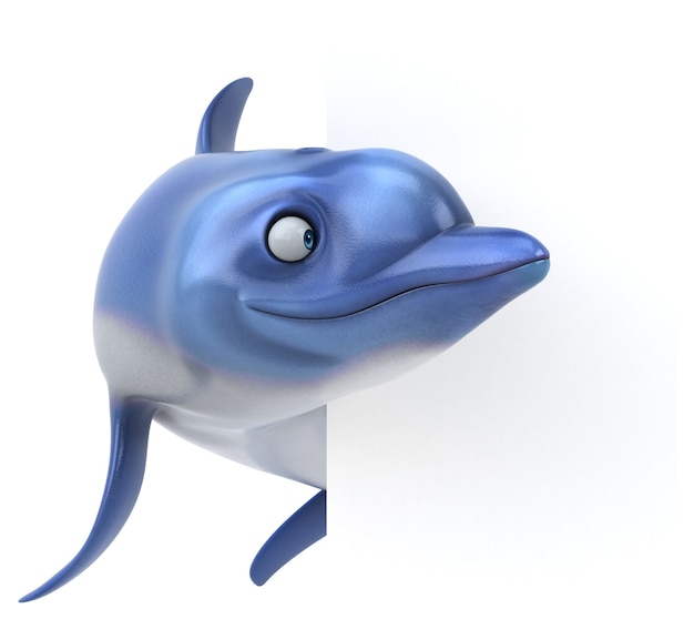 Diversión con delfines - Ilustración 3D