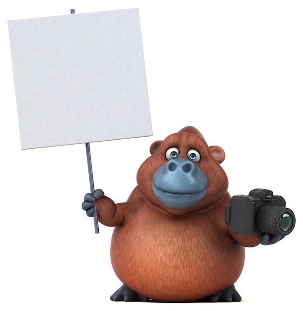Foto diversión orangután - ilustración 3d