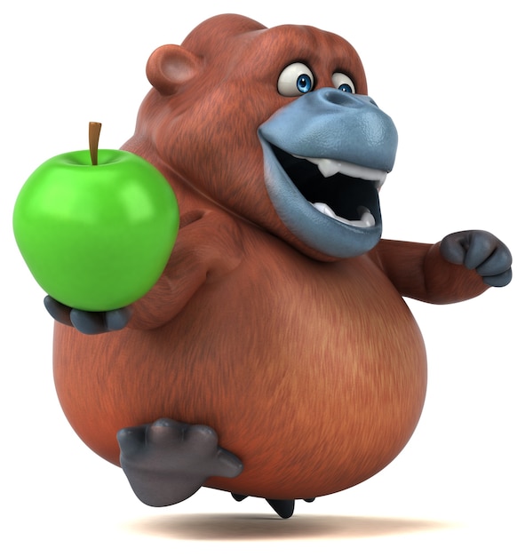 Diversión orangután - Ilustración 3D