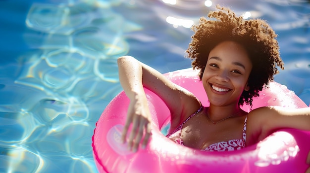 Diversión en la piscina de verano con chicas felices Mujeres felicidad en aguas azules vacaciones actividad de vacaciones