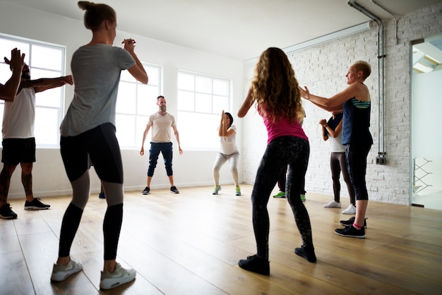 Diversity People Exercise Class Relax Concept