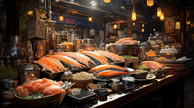 Diverso mercado gourmet ofrece sashimi pato bagre y más