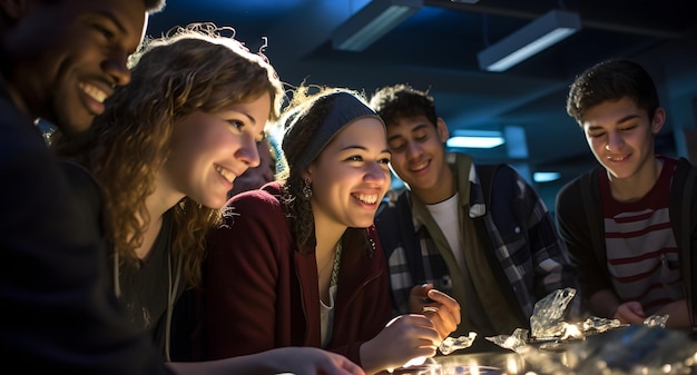 Diversos estudiantes involucrados en la educación global