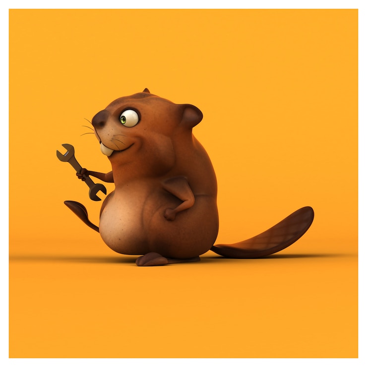 Foto divertida animación de castor