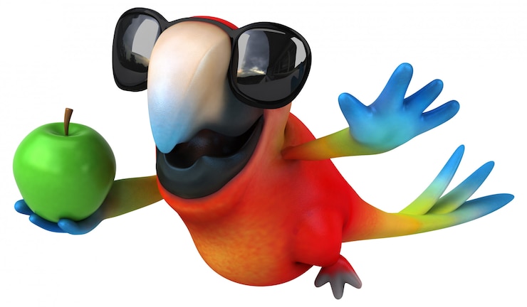 Foto divertida animación de loros