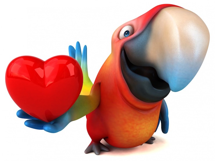 Foto divertida animación de loros