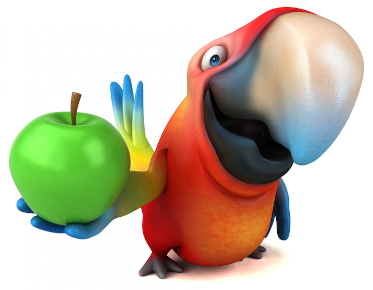 Foto divertida animación de loros